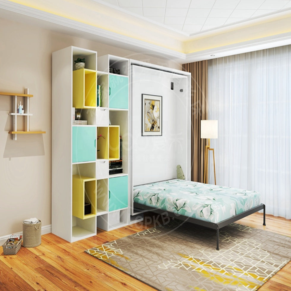 Top smart functional metal King mattress size rotating vertical hidden wallbed murphy bed invisible bedroom set  furniture