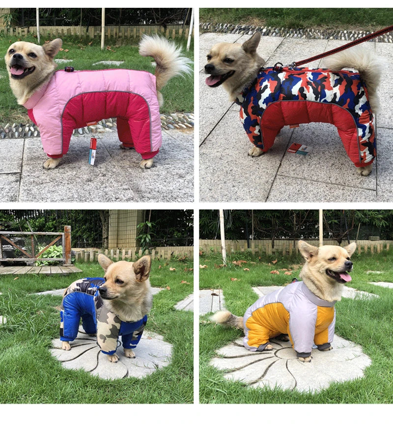 "Premium Winter Dog Jacket: Ultra-Warm, Reflective, and Waterproof for Small Dogs - Ideal for French Bulldogs, Puppies, and Pets - Snowsuit Included"